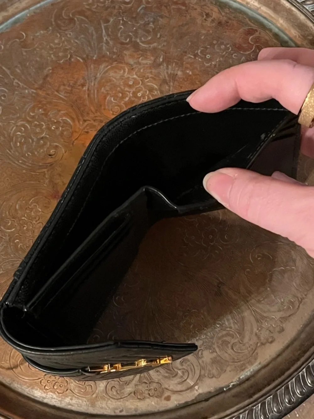 AUTH (YSL) Saint Laurent Mix Matelassé Monogram Short Wallet - Picture 13 of 14